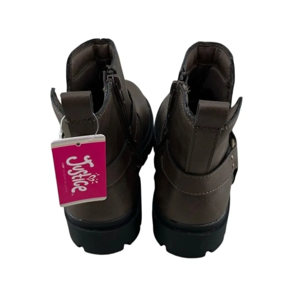Little Girls Justice Moto Ankle Boots Shoes Size 3
